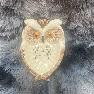 Vintage 1980 Enesco Owl Ceramic Toothpick Holder. Japan
